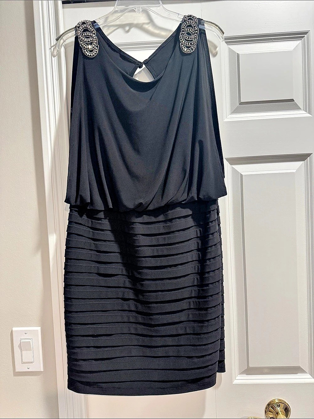 Dressbarn Fashions Black Embellished Mini Dress